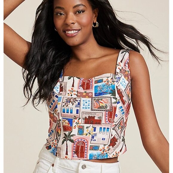 Maurices  Postcard Corset Tank Top - XXL - Picture 1 of 5